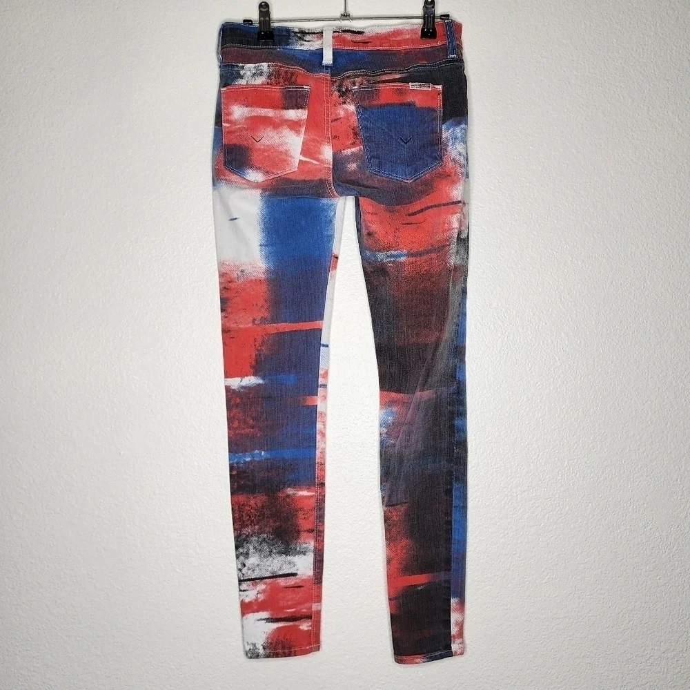 Hudson Abstract Flag Nico 10th Anniversary Print Skinny Jean 25